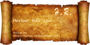 Herber Rózsa névjegykártya